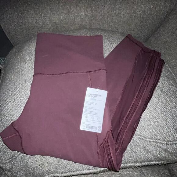 Athleta Shakti Mesh Tights 7/8 - Eggplant / Dark Purple - NWT - 1X - Picture 2 of 5